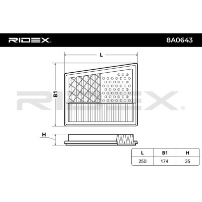 Filtr Powietrza RIDEX 8A0643 8A0643 - foto 6