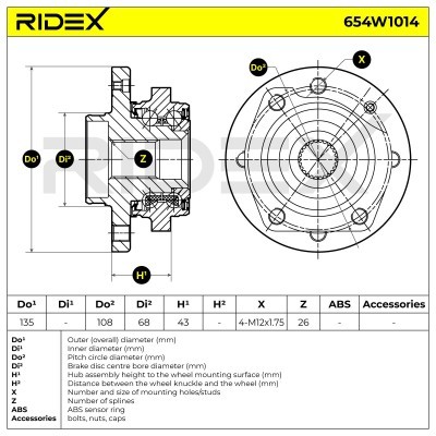 Łożysko Koła RIDEX 654W1014 654W1014 - foto 5