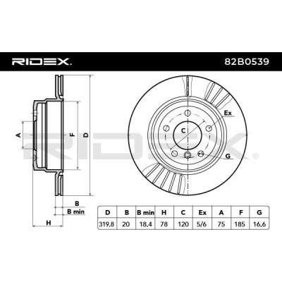 Tarcza hamulcowa RIDEX 82B0539 82B0539 - foto 6