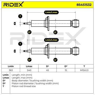 Amortyzator RIDEX 854S1532 854S1532 - foto 6