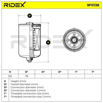 Filtr Paliwa RIDEX 9F0138 9F0138 - foto 5