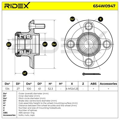 Łożysko Koła RIDEX 654W0947 654W0947 - foto 5