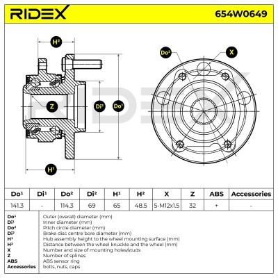 Łożysko Koła RIDEX 654W0649 654W0649 - foto 7