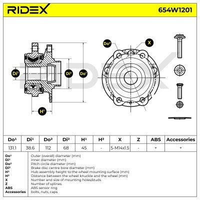 Łożysko Koła RIDEX 654W1201 654W1201 - foto 9