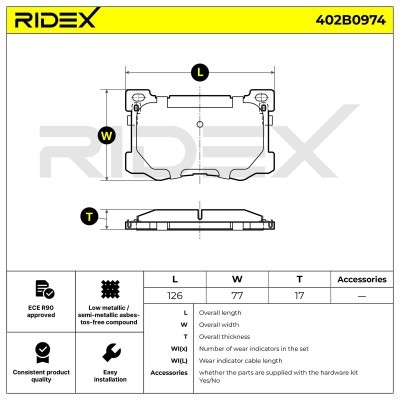 Klocki hamulcowe RIDEX 402B0974 402B0974 - foto 5