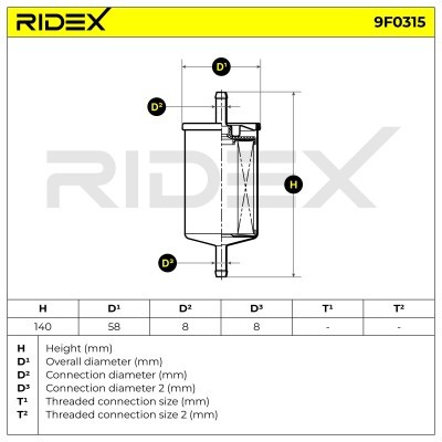 Filtr Paliwa RIDEX 9F0315 9F0315 - foto 5