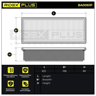 Filtr Powietrza RIDEX 8A0061P 8A0061P - foto 7