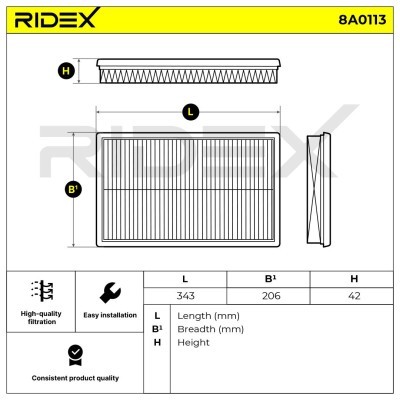 Filtr Powietrza RIDEX 8A0113 8A0113 - foto 5