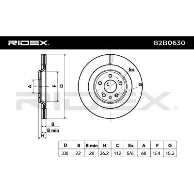 Tarcza hamulcowa RIDEX 82B0630 82B0630 - foto 4