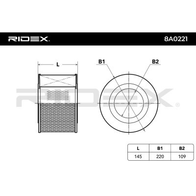 Filtr Powietrza RIDEX 8A0221 8A0221 - foto 5