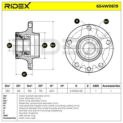 Łożysko Koła RIDEX 654W0619 654W0619 - foto 5