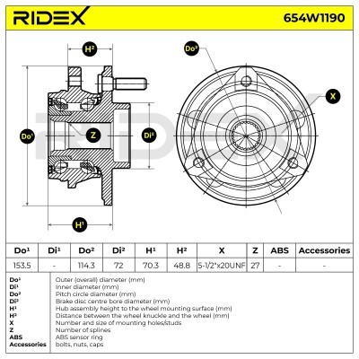Łożysko Koła RIDEX 654W1216 654W1216 - foto 5