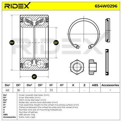 Łożysko Koła RIDEX 654W0296 654W0296 - foto 3