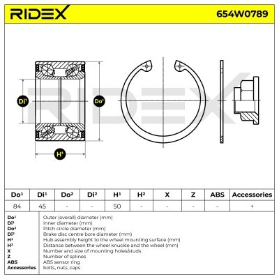 Łożysko Koła RIDEX 654W0789 654W0789 - foto 6