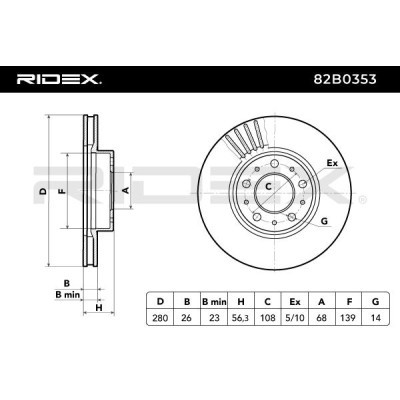 Tarcza hamulcowa RIDEX 82B0353 82B0353 - foto 5