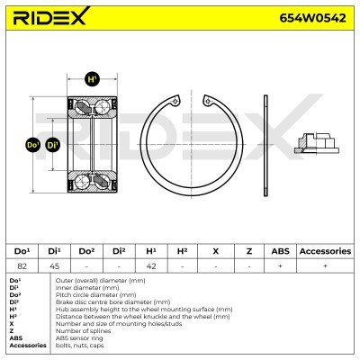 Łożysko Koła RIDEX 654W0542 654W0542 - foto 5