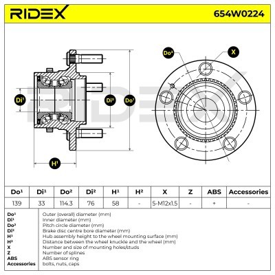 Łożysko Koła RIDEX 654W0224 654W0224 - foto 7