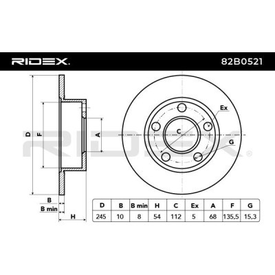Tarcza hamulcowa RIDEX 82B0521 82B0521 - foto 3