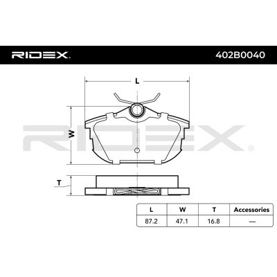 Klocki hamulcowe RIDEX 402B0040 402B0040 - foto 3