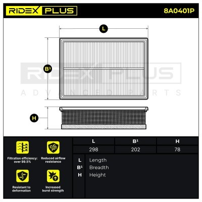 Filtr Powietrza RIDEX 8A0401P 8A0401P - foto 7