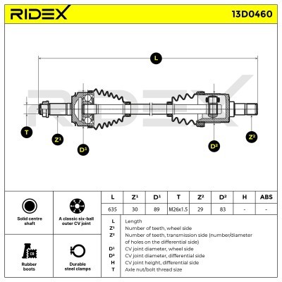 Półoś Napędowa RIDEX 13D0460 13D0460 - foto 7