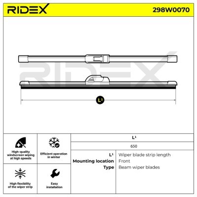 Pióro Wycieraczki RIDEX 298W0070 298W0070 - foto 6