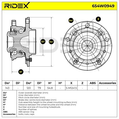 Łożysko Koła RIDEX 654W0949 654W0949 - foto 7