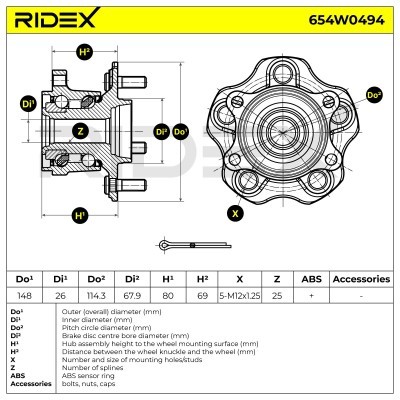 Łożysko Koła RIDEX 654W0494 654W0494 - foto 5
