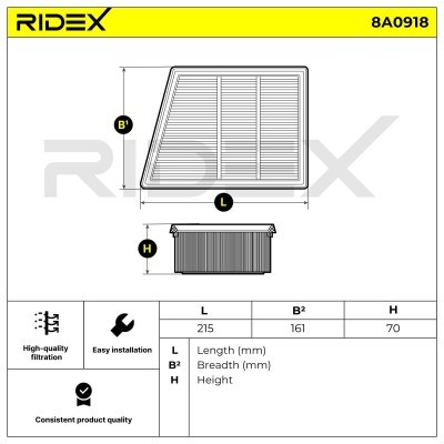 Filtr Powietrza RIDEX 8A0918 8A0918 - foto 6