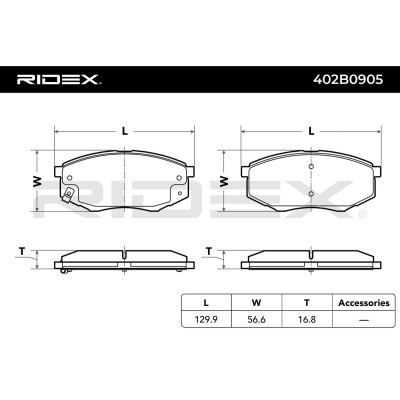 Klocki hamulcowe RIDEX 402B0905 402B0905 - foto 7