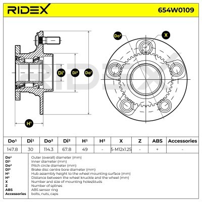 Łożysko Koła RIDEX 654W0109 654W0109 - foto 5
