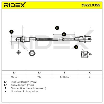 Sonda Lambda RIDEX 3922L0355 3922L0355 - foto 6