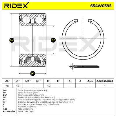 Łożysko Koła RIDEX 654W0395 654W0395 - foto 3