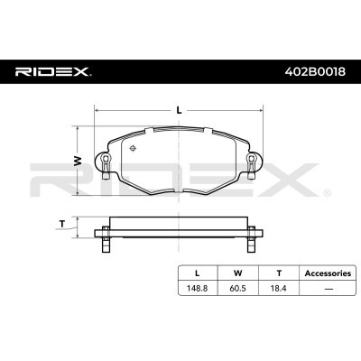 Klocki hamulcowe RIDEX 402B0018 402B0018 - foto 3