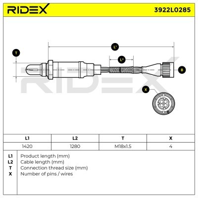 Sonda Lambda RIDEX 3922L0285 3922L0285 - foto 6