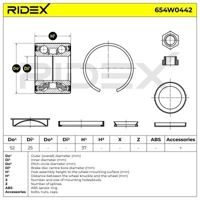 Łożysko Koła RIDEX 654W0442 654W0442 - foto 5