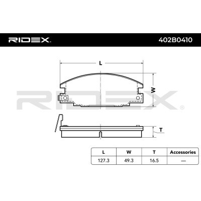 Klocki hamulcowe RIDEX 402B0410 402B0410 - foto 3