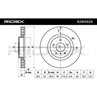 Tarcza hamulcowa RIDEX 82B0628 82B0628 - foto 6