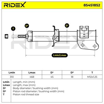 Amortyzator RIDEX 854S1852 854S1852 - foto 7