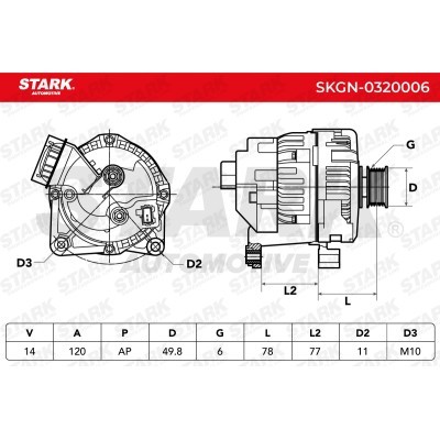 Alternator Stark SKGN-0320006 SKGN-0320006 - foto 6