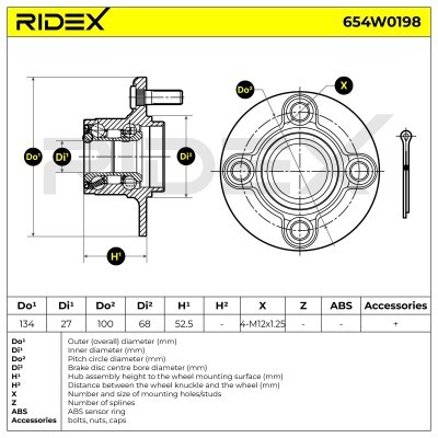 Łożysko Koła RIDEX 654W0198 654W0198 - foto 4