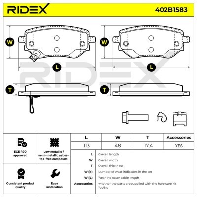Klocki hamulcowe RIDEX 402B1583 402B1583 - foto 6