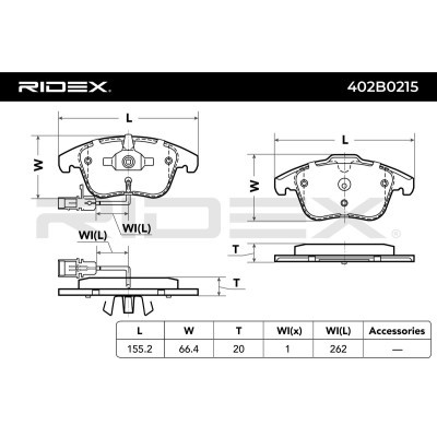 Klocki hamulcowe RIDEX 402B0215 402B0215 - foto 2
