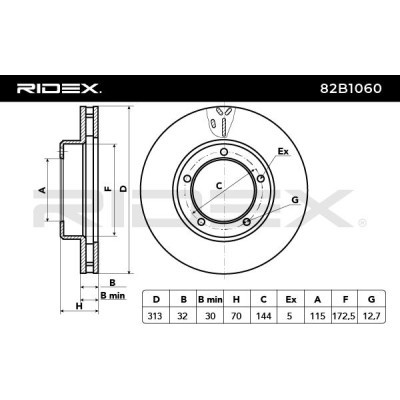 Tarcza hamulcowa RIDEX 82B1060 82B1060 - foto 3