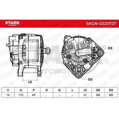 Alternator Stark SKGN-0320727 SKGN-0320727 - foto 5