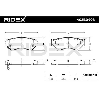 Klocki hamulcowe RIDEX 402B0408 402B0408 - foto 8