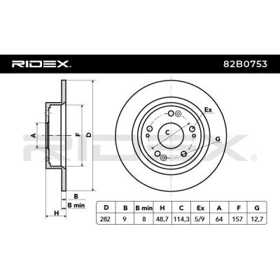 Tarcza hamulcowa RIDEX 82B0753 82B0753 - foto 3