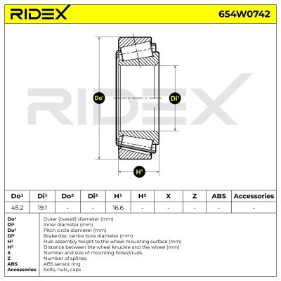 Łożysko Koła RIDEX 654W0742 654W0742 - foto 5