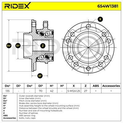 Łożysko Koła RIDEX 654W1381 654W1381 - foto 9