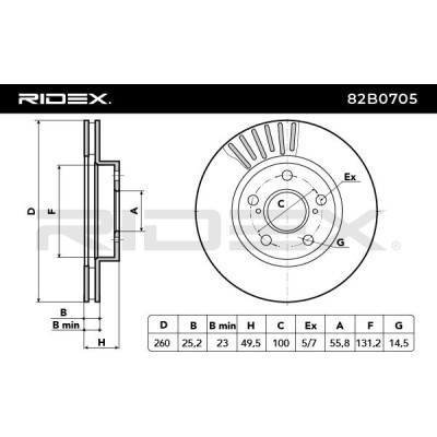Tarcza hamulcowa RIDEX 82B0705 82B0705 - foto 5